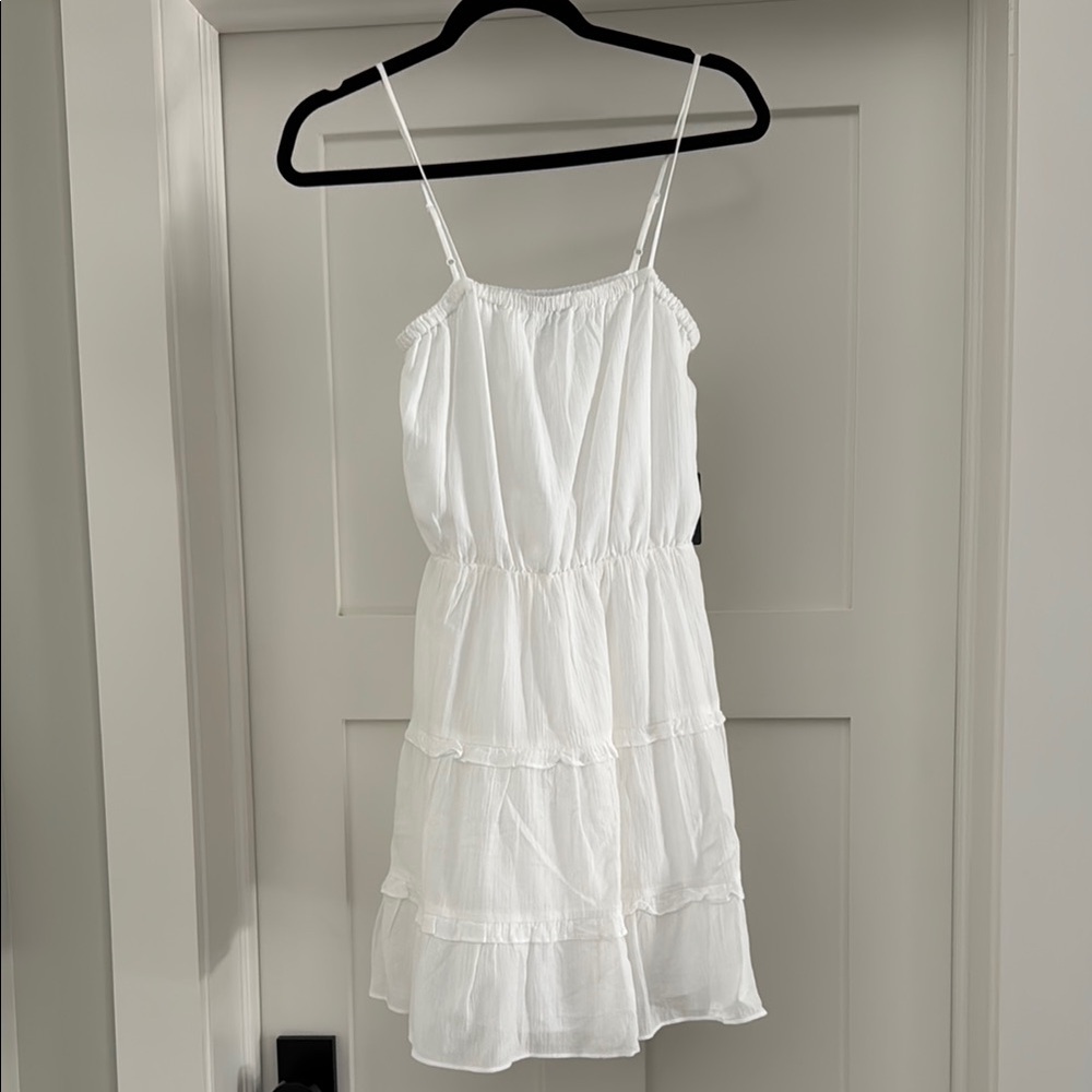 Express White Ruffled Mini Sundress